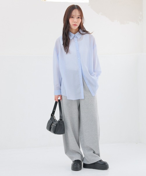 Honeys（ハニーズ） ブラウス シャツ タンク付シアーシャツ レディース