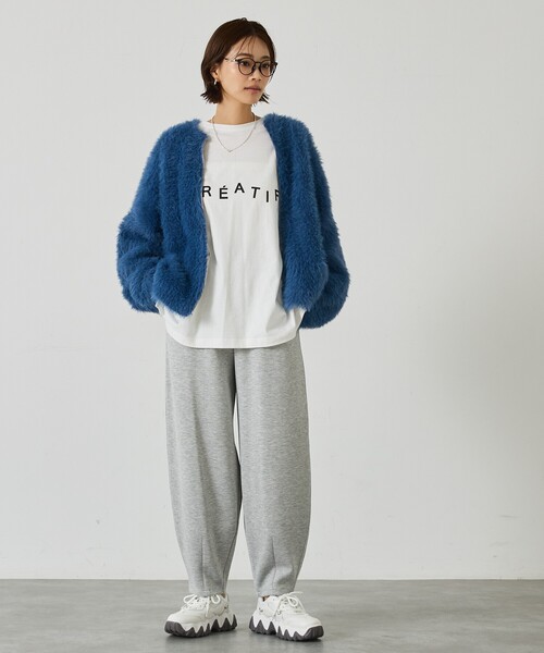 「abahouse mavie」 ニットカーディガン フリー アイボリー レディース_画像2