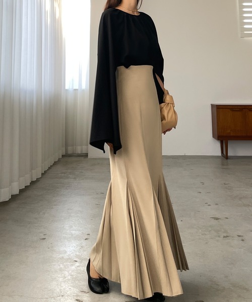 「Louere」 ロングスカート X-LARGE ベージュ レディース_画像4