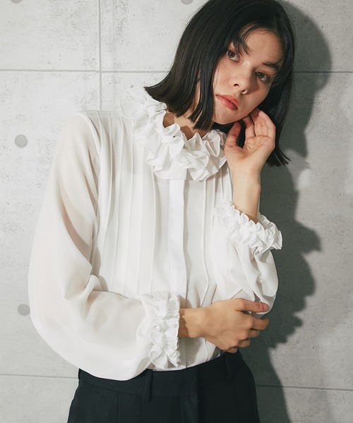 「SMILE ORCHID」 長袖ブラウス M ホワイト レディース_画像3