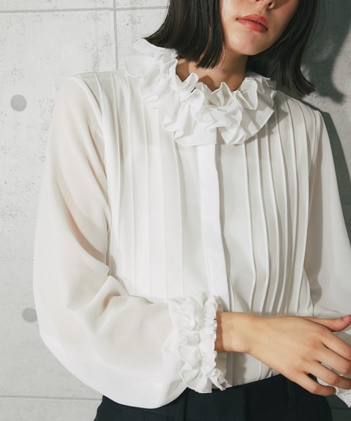 「SMILE ORCHID」 長袖ブラウス M ホワイト レディース_画像4