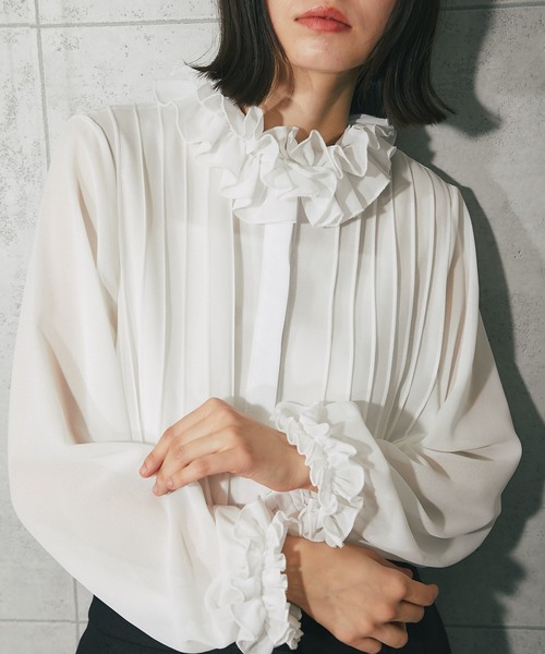 「SMILE ORCHID」 長袖ブラウス M ホワイト レディース_画像5