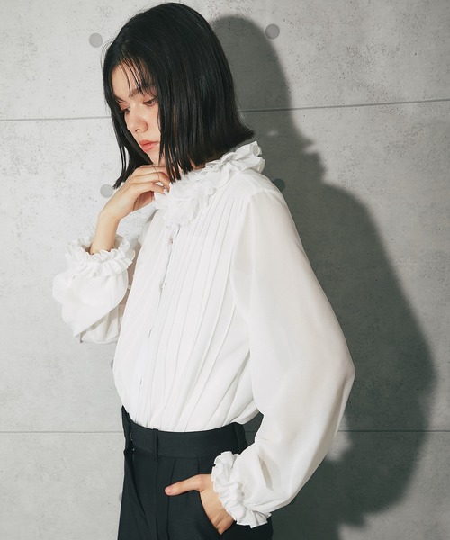 「SMILE ORCHID」 長袖ブラウス M ホワイト レディース_画像6