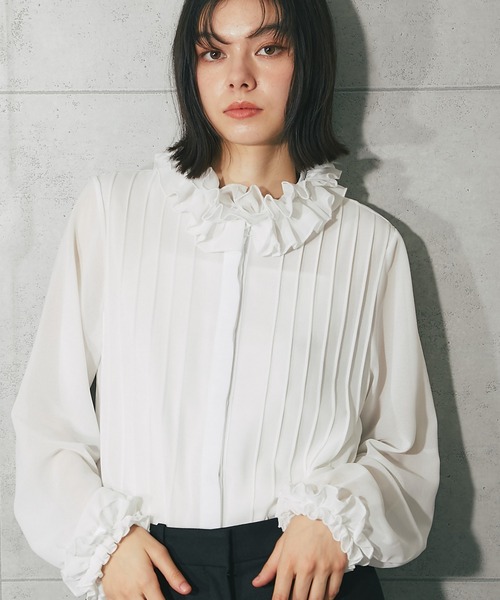 「SMILE ORCHID」 長袖ブラウス M ホワイト レディース_画像8