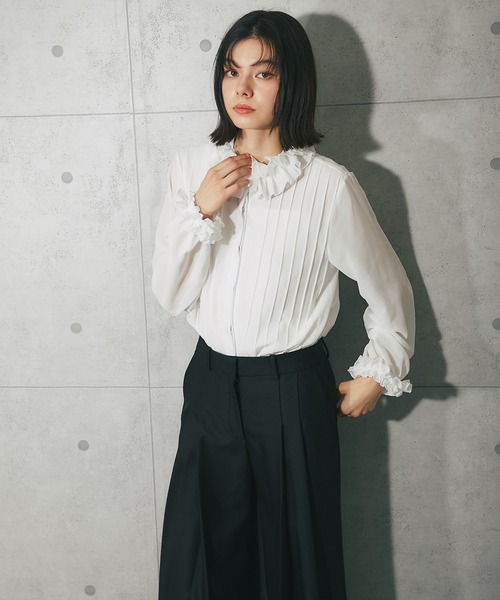 「SMILE ORCHID」 長袖ブラウス M ホワイト レディース_画像9