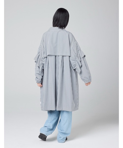 リトルサニーバイト今期SS checker long jacket Sサイズ little sunny bite (リトルサニーバイト) checker long jacket / BLUE