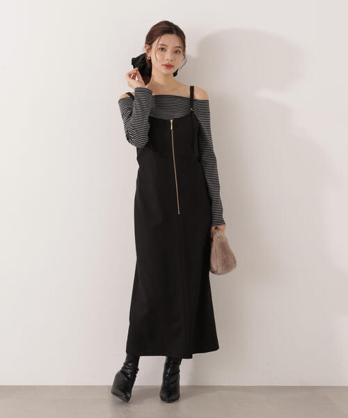 「PROPORTION BODY DRESSING」 キャミソールワンピース MEDIUM ブラック レディースの画像