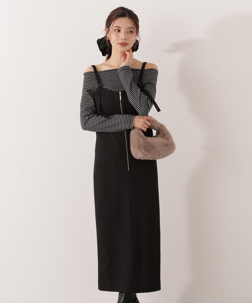 「PROPORTION BODY DRESSING」 キャミソールワンピース MEDIUM ブラック レディースの画像