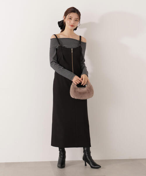 「PROPORTION BODY DRESSING」 キャミソールワンピース MEDIUM ブラック レディースの画像