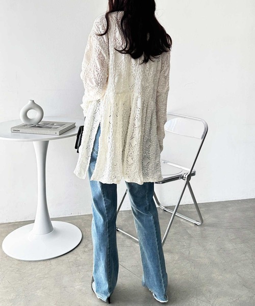 「GeeRA」 長袖ブラウス MEDIUM ブラック レディース_画像2