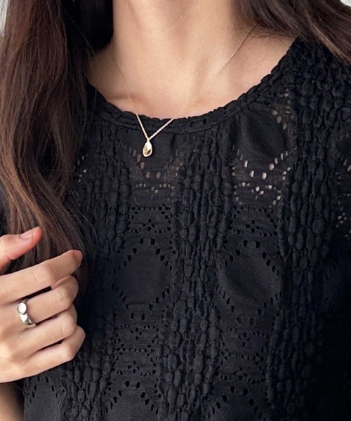 「GeeRA」 長袖ブラウス MEDIUM ブラック レディース_画像4