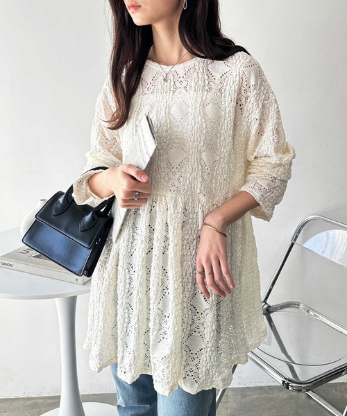 「GeeRA」 長袖ブラウス MEDIUM ブラック レディース_画像8