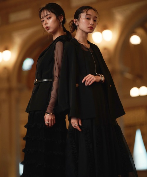 「RUIRUE BOUTIQUE」 コンビワンピース L チャコール レディースの画像