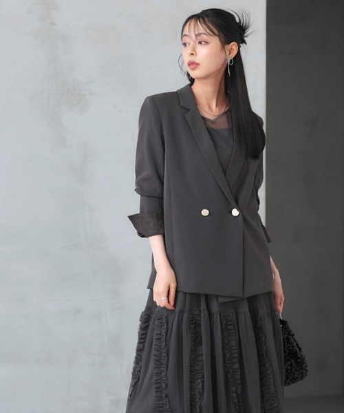 「RUIRUE BOUTIQUE」 コンビワンピース L チャコール レディースの画像