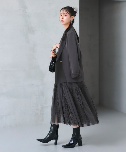 「RUIRUE BOUTIQUE」 コンビワンピース L チャコール レディースの画像