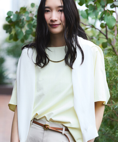 【にゃんこです】COMME CA コムサ 半袖ブラウス オフホワイト COMME CA ISM（コムサイズム） リネンシャツ ブラウス シャツ 夏 半袖
