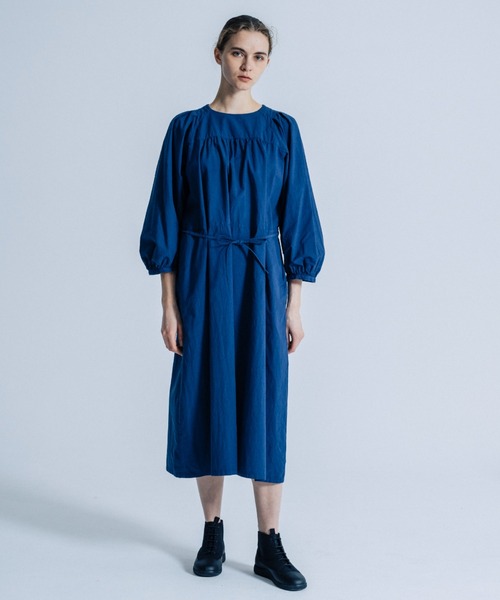 「Plantation」 長袖ワンピース M size ブルー レディース_画像3