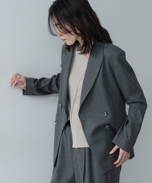 「GALLEST」 テーラードジャケット 40 ダークグレー レディース_画像6