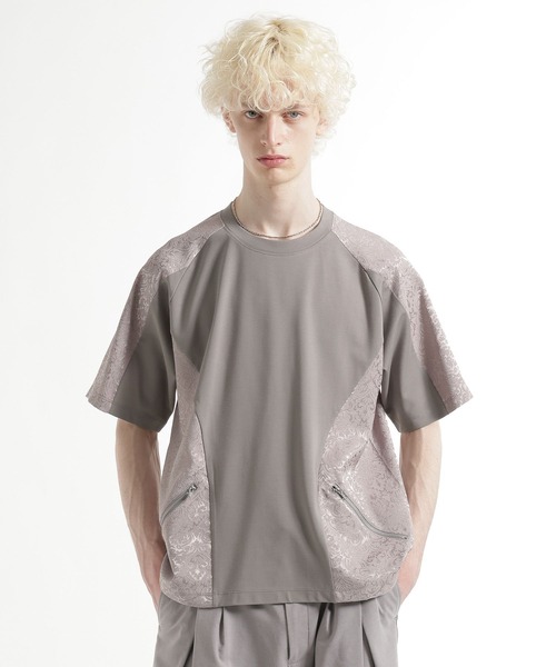HARE（ハレ） tシャツ ジャガードキリカエZIPカット(HARE) メンズ