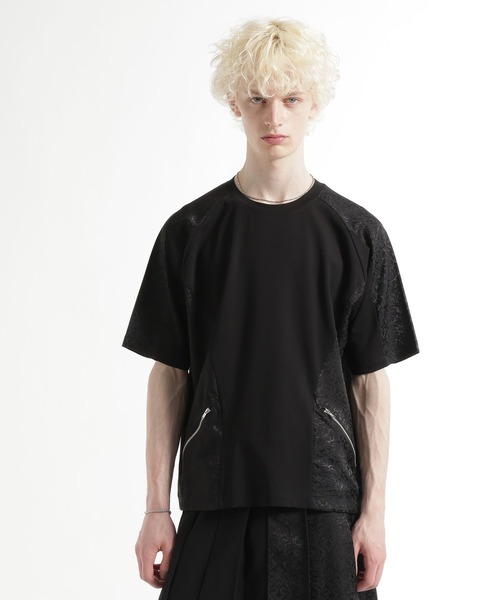 HARE（ハレ） tシャツ ジャガードキリカエZIPカット(HARE) メンズ