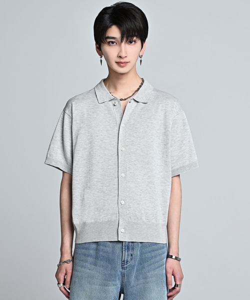 ADRER（アドラー） シャツ 半袖 Short Sleeve Knit Shirt Cardigan