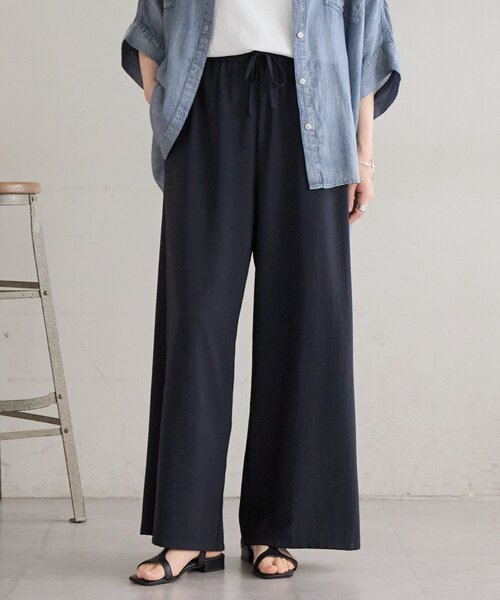 パンツ ストレッチジョーゼットパンツ レディースの画像