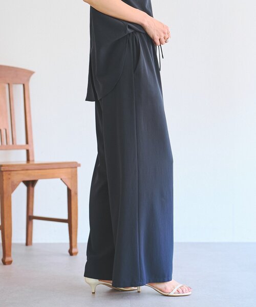 パンツ ストレッチジョーゼットパンツ レディースの画像