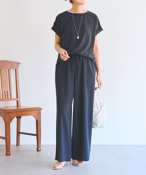 yunahica ジョーゼット　ストレッチディパンツ BEARDSLEY（ビアズリー） パンツ ストレッチジョーゼットパンツ
