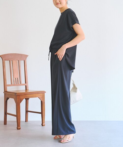 yunahica ジョーゼット　ストレッチディパンツ BEARDSLEY（ビアズリー） パンツ ストレッチジョーゼットパンツ