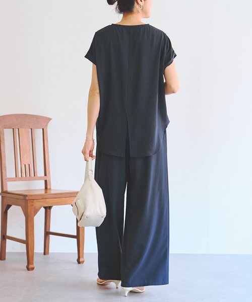 パンツ ストレッチジョーゼットパンツ レディースの画像