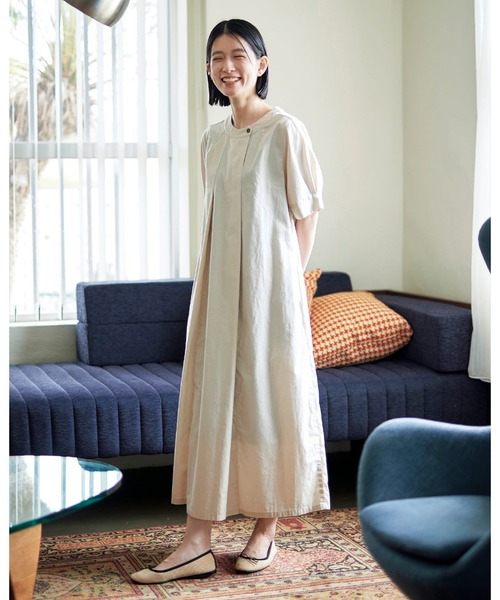 「Sunny clouds」 半袖ワンピース MEDIUM グリーン レディース_画像2