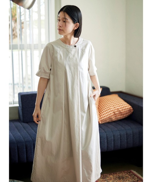 「Sunny clouds」 半袖ワンピース MEDIUM グリーン レディース_画像5