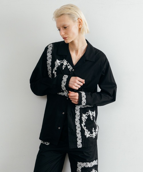 CREDONA（クレドナ） ブラウス シャツ LACE PATCHWORK SHIRTS/レース