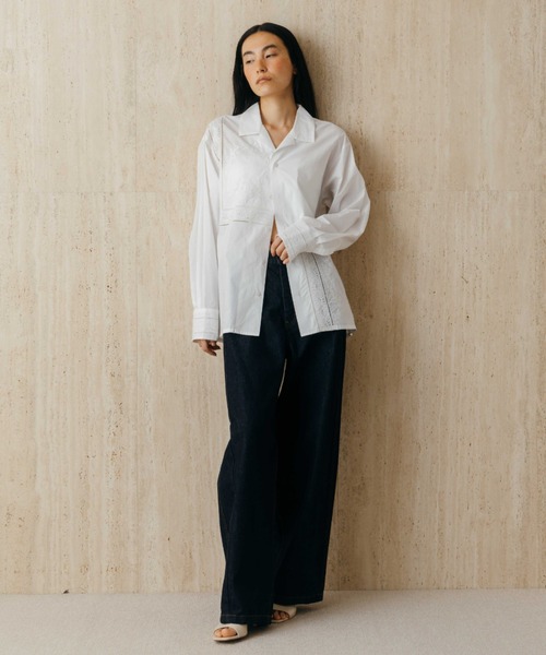 CREDONA（クレドナ） ブラウス シャツ LACE PATCHWORK SHIRTS/レース