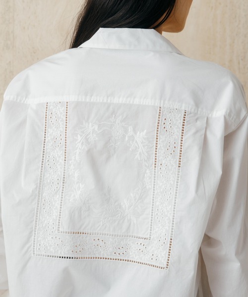 CREDONA（クレドナ） ブラウス シャツ LACE PATCHWORK SHIRTS/レース