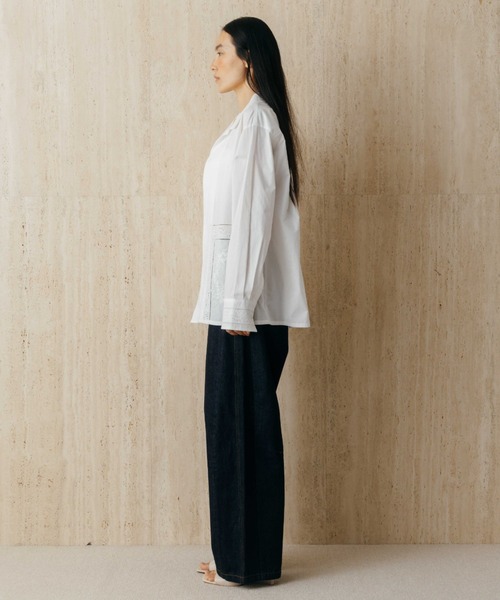 CREDONA（クレドナ） ブラウス シャツ LACE PATCHWORK SHIRTS/レース