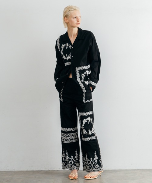 CREDONA（クレドナ） ブラウス シャツ LACE PATCHWORK SHIRTS/レース