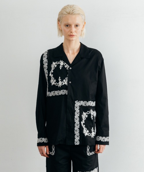 CREDONA（クレドナ） ブラウス シャツ LACE PATCHWORK SHIRTS/レース