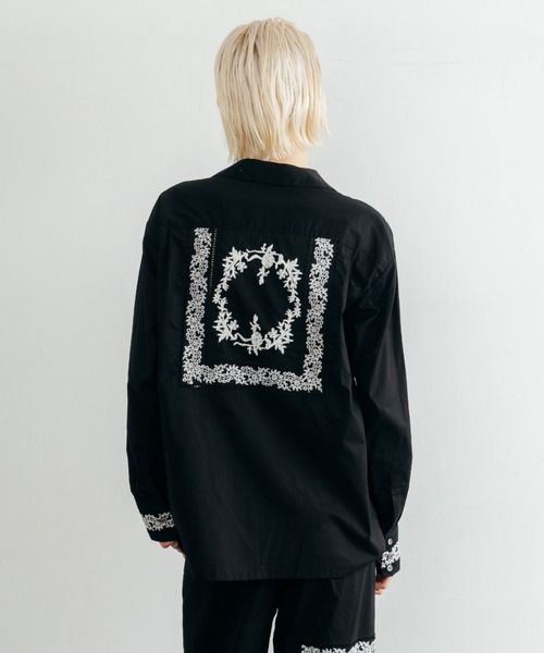 CREDONA（クレドナ） ブラウス シャツ LACE PATCHWORK SHIRTS/レース