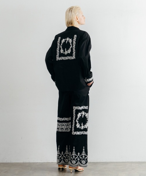 CREDONA（クレドナ） ブラウス シャツ LACE PATCHWORK SHIRTS/レース