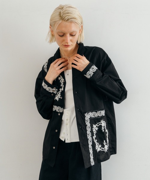 CREDONA（クレドナ） ブラウス シャツ LACE PATCHWORK SHIRTS/レース