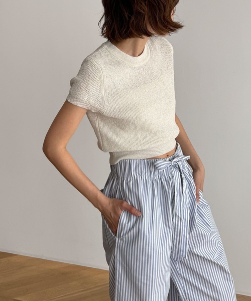 「CANAL JEAN」 半袖ニット ONE SIZE ブラウン レディース_画像5