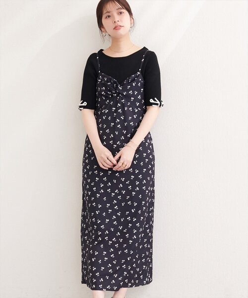 フルーツ柄 キャミワンピース ロング丈 natural couture ワンピース フルーツ柄キャミワンピース : ZOZOTOWN
