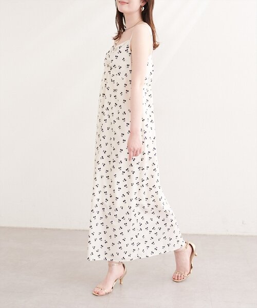 フルーツ柄 キャミワンピース ロング丈 natural couture ワンピース フルーツ柄キャミワンピース : ZOZOTOWN