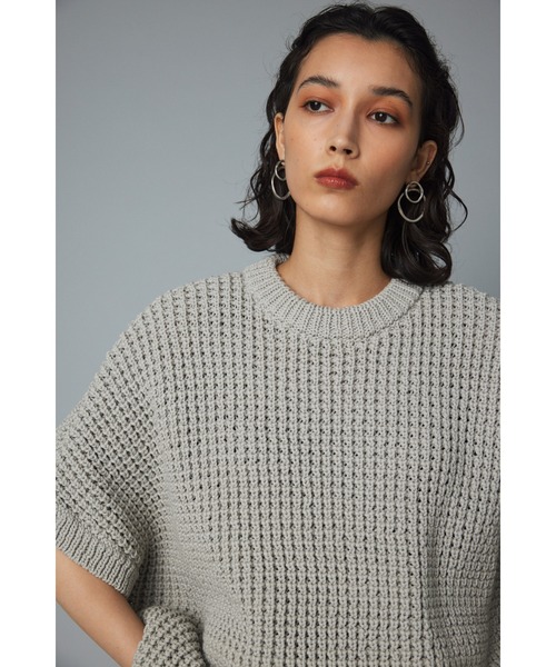 「HeRIN.CYE」 半袖ニット FREE グレー レディース_画像9