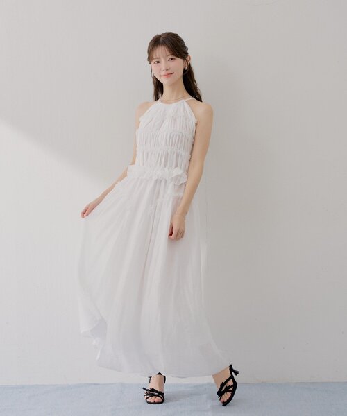 chico ワンピース Chico（チコ） ワンピース 「SALON by Chico」ホルターはさみレース