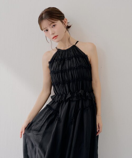 Chico（チコ） ワンピース 「SALON by Chico」ホルターはさみレース