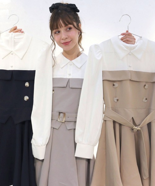 「TITTY&CO.」 長袖ワンピース MEDIUM グレー レディース_画像9