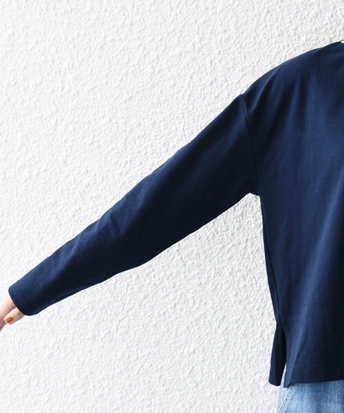 SHIPS any tシャツ 「洗濯機可能」レース カラー ロングスリーブ ポロ