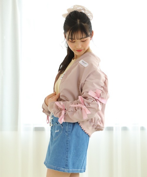 PINKHUNT（ピンクハント） ブルゾン アウター 袖リボン付きMA-1